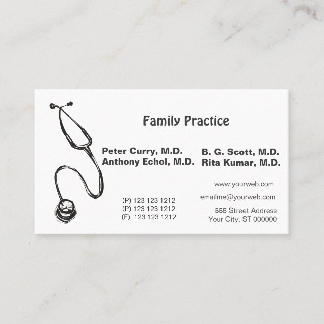 Möte läkarundersökning för doktor för tidsbeställning kort (Framsida)