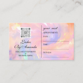 Möte Makeup Hair Logotyp Nagel Qr Holograph Tidsbeställning Kort