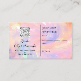 Möte Makeup Hair Logotyp Nagel Qr Holograph Tidsbeställning Kort