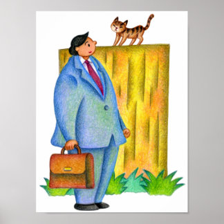 Möte med en kattunge på väg hem. poster