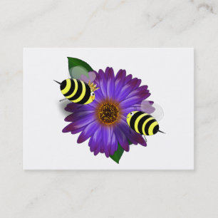 Möte med honungsbin på Lila Flower Visitkort