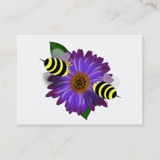 Möte med honungsbin på Lila Flower Visitkort