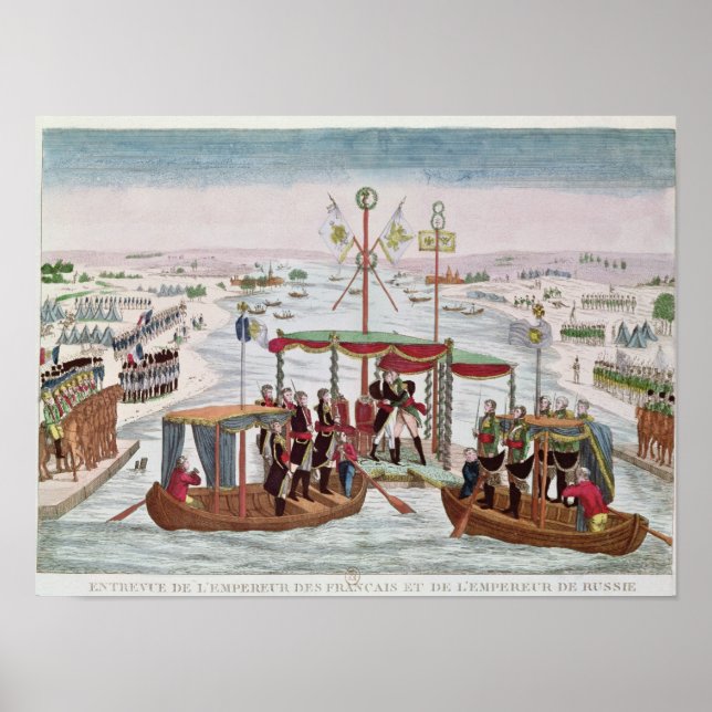 Möte mellan Napoleon I och Tsar Alexander I Poster (Framsidan)