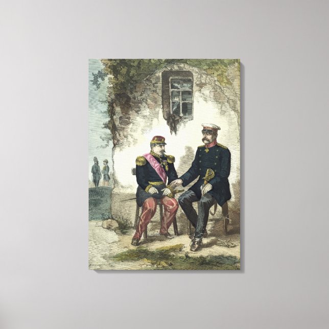Möte mellan Otto von Bismarck och Napoleon Canvastryck (Framsida)