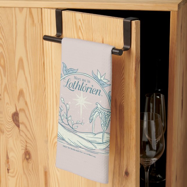 Möte mig i LOTHLORIEN™ - Svanbåt Kökshandduk (Thirds Fold)