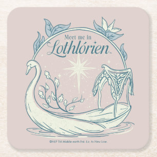 Möte mig i LOTHLORIEN™ - Svanbåt Underlägg Papper Kvadrat