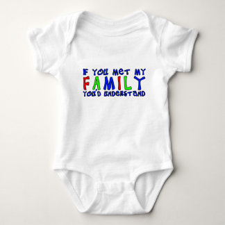 Möte Min Familj Rolig Baby Bodysuit Humor Tee