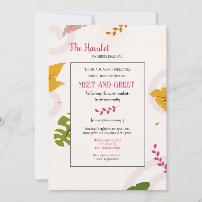 Möte och hälsning av Condo Coop-inbjudningar Inbjudningar (Framsida)