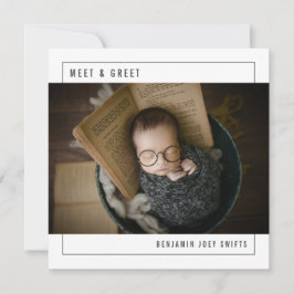 Möte och hälsning i Baby Modern foto Birth Meddelande