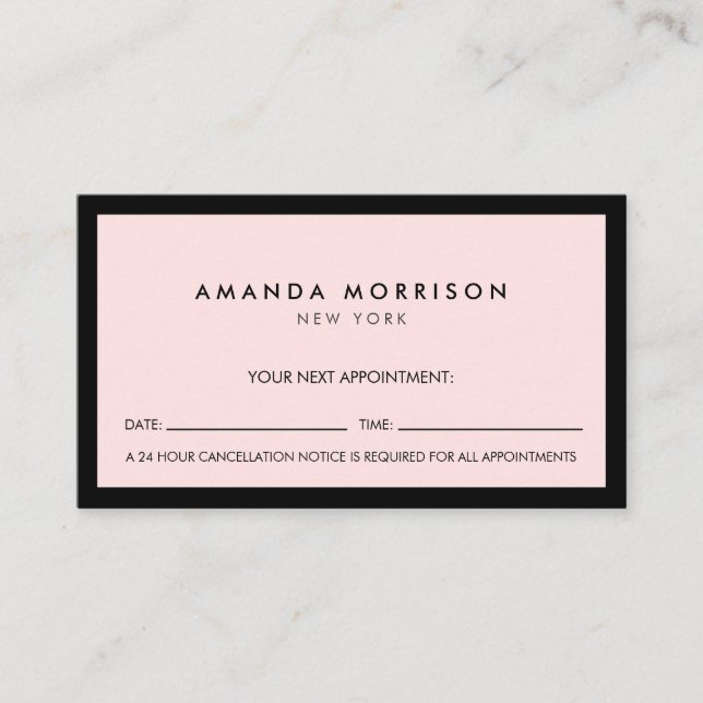 Möte om minimal lyx Boutique Black/Rosa Visitkort (Framsida)