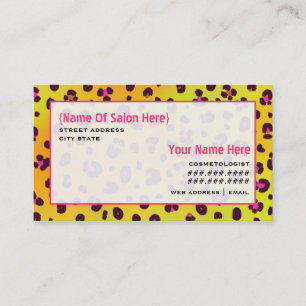 Möte orange Leopard för Cosmetologistsalong Tidsbeställning Kort