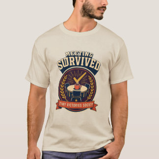 Möte Överlevt Retro Kontorshumorutmärkelse T Shirt