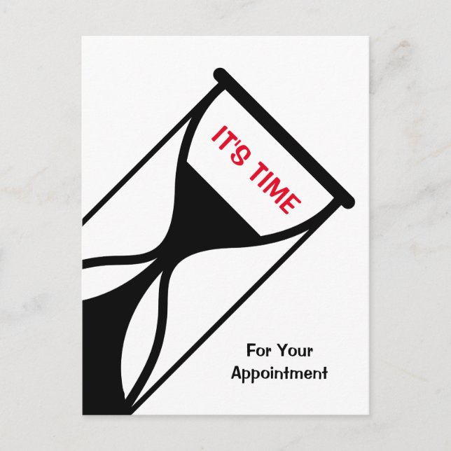 Möte påminnelse - enkel och generisk timglas vykort (Framsida)