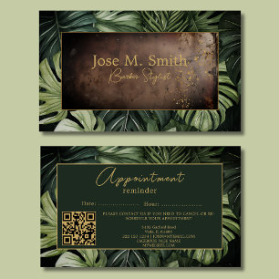 Möte påminnelse Leather Greenery Snyggt Visitkort