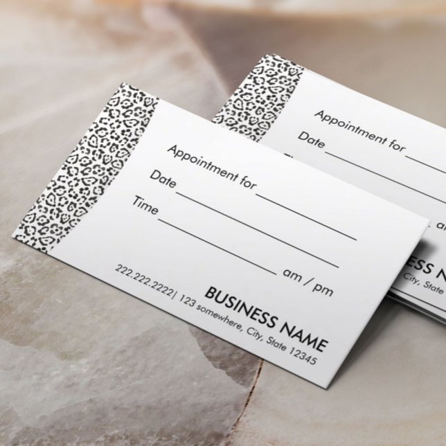 Möte påminnelse Modern Snö Leopard Skriv ut Tidsbeställning Kort (Skapare uppladdad)
