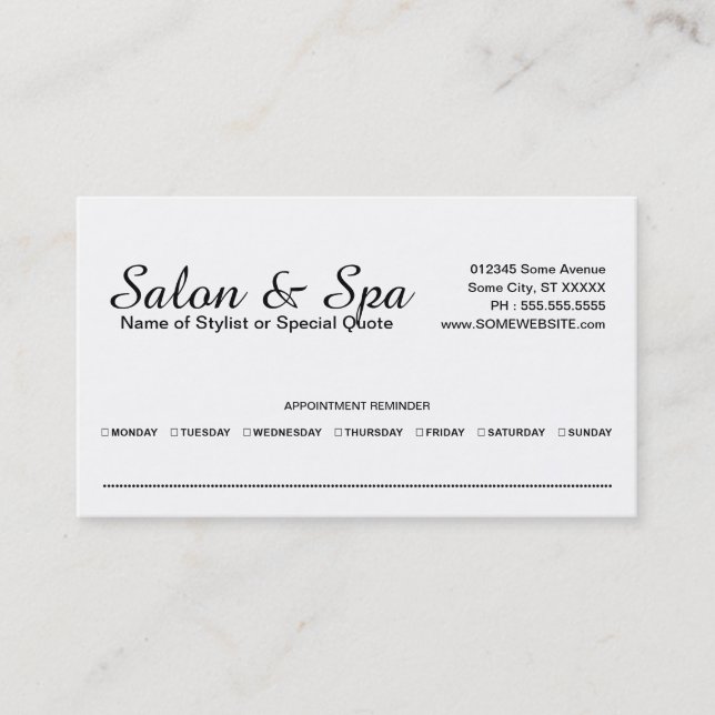 möte påminnelse om amerikansk skönhet tidsbeställning kort (Framsida)