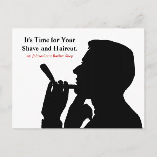 Möte påminnelse om Clean Shave Barber Shop Hair Vykort