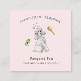 Möte påminnelse om Cute Pet Groomer Fyrkantigt Visitkort