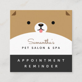 Möte påminnelse om Cute Pet Salon & Spa Modern Fyrkantigt Visitkort