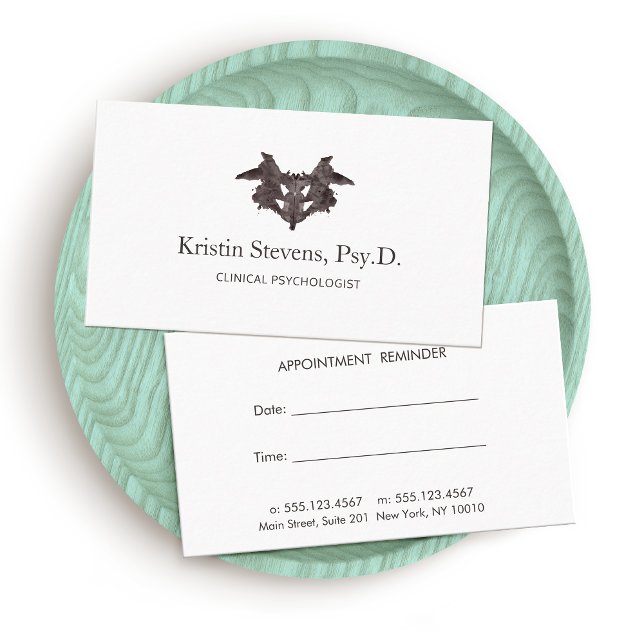 Möte påminnelse om Psychiatrist Bläck Blot Tidsbeställning Kort (Skapare uppladdad)