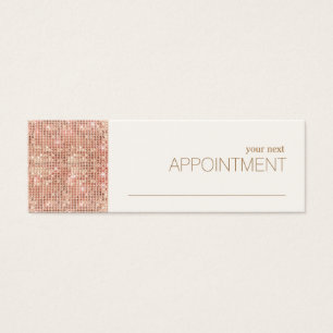 Möte påminnelse om ro Guld Sequins Hair Salon Litet Visitkort