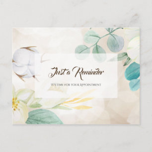 Möte påminnelse om Romantic Cream Blommigt Elegant Vykort