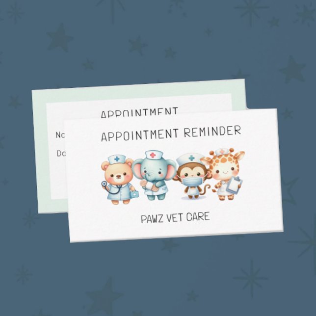 Möte påminnelse om veterinär på djursjukhus tidsbeställning kort (Skapare uppladdad)