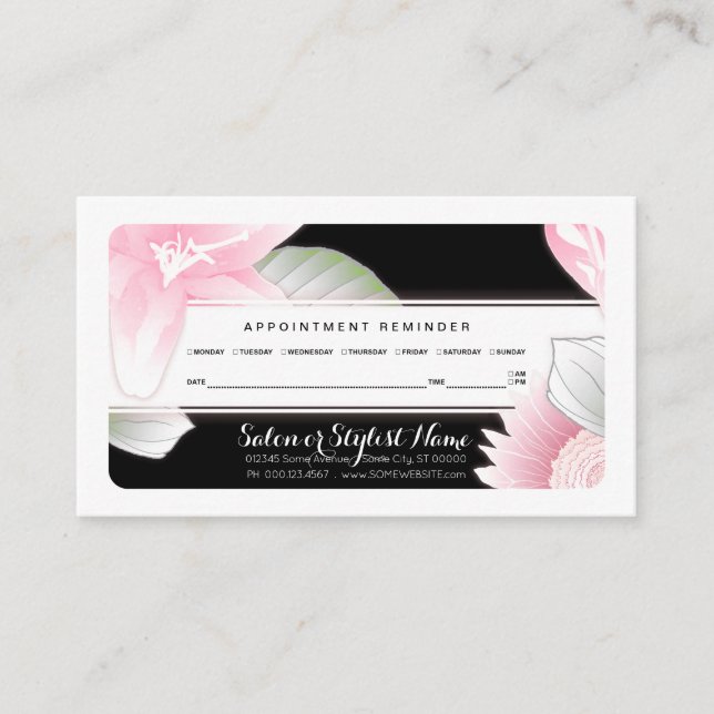 möte påminnelse om vintagens blommigt tidsbeställning kort (Framsida)