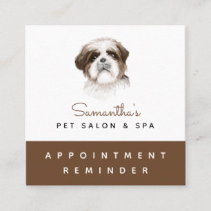 Möte påminnelse om Watercolor Shih Tzu Hund Pet Fyrkantigt Visitkort