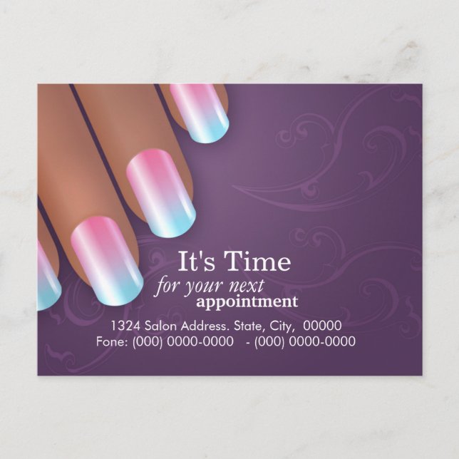 Möte påminnelse Postcarrd för Manicurist Meddelande Vykort (Framsida)