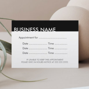 Möte påminnelse - svart och vitt tidsbeställning kort