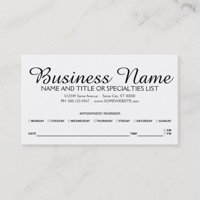 möte påminnelse tidsbeställning kort (Framsida)