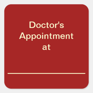 Möte påminnelsefästen för kalender (röd) fyrkantigt klistermärke