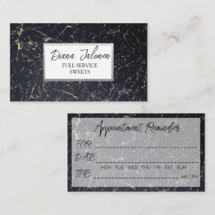 Möte påminnelsekort Black Marble Barber Visitkort