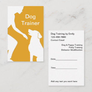 Möte påminnelsekort för hund Trainer Tidsbeställning Kort