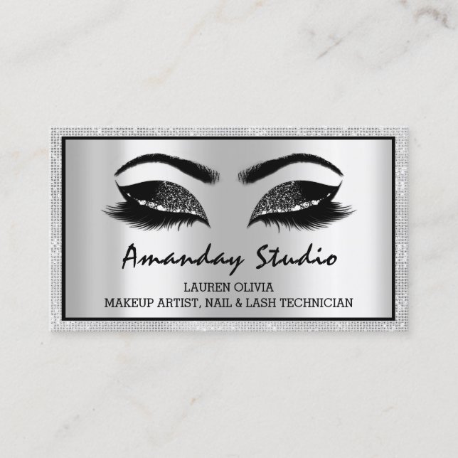 Möte professionell Makeup Eyelash Brows Visitkort (Framsida)
