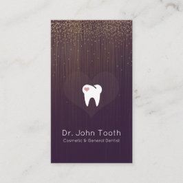 Möte purpurfärgat guld för modern tand- tandläkare visitkort