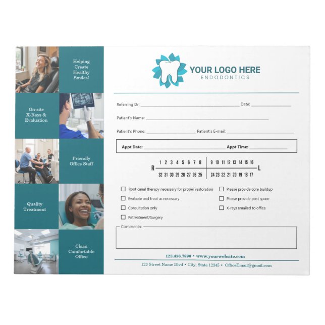 Möte redigerbart endodontikreferens anteckningsblock (Framsida)