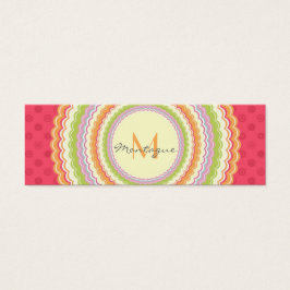 Möte Retro-färgfull strömmonogram Litet Visitkort