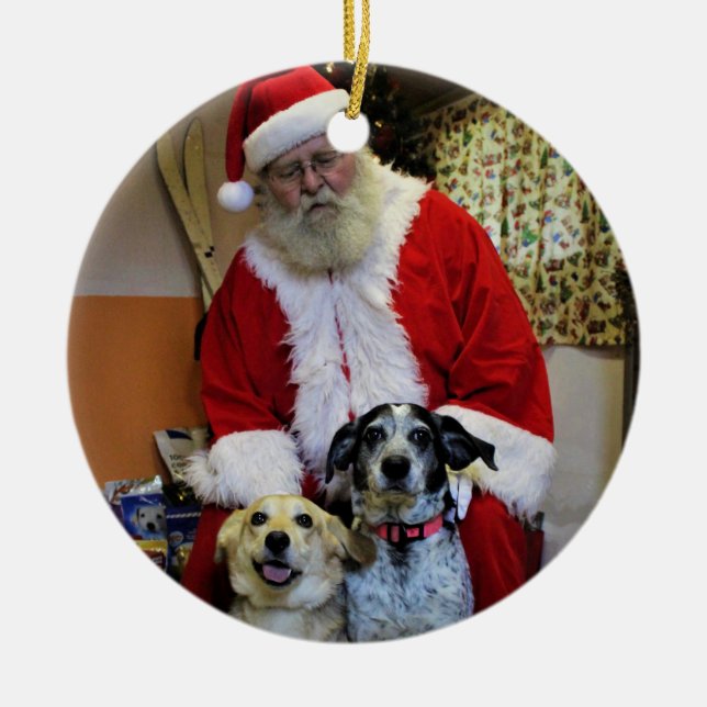 Möte Santa Julgransprydnad Keramik (Framsidan)