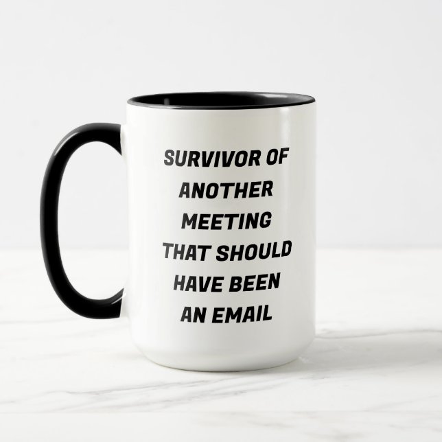 Möte Survivor Funny Mug Mugg (Vänster)