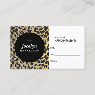 Möte utskrift av chic och Snyggt Guld Leopard Tidsbeställning Kort