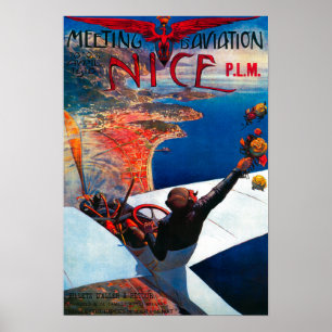 MöteD flyg i Nice, frankrikeaffisch Poster
