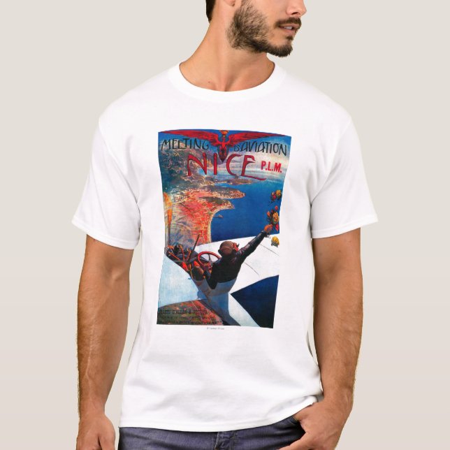 MöteD flyg i Nice, frankrikeaffisch Tee Shirt (Framsida)
