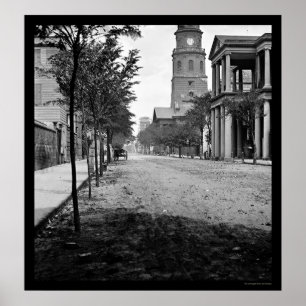 Mötegata i Charleston, SC 1865 Poster