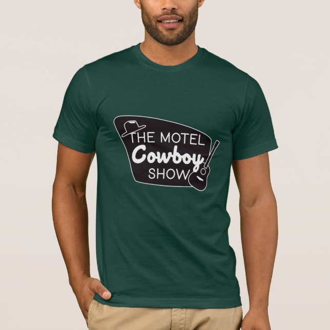 Motel Cowboy Show Tee: Grönt T-Shirt (Framsida)