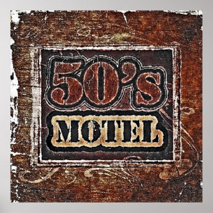 Motel för vintage 50 - Poster