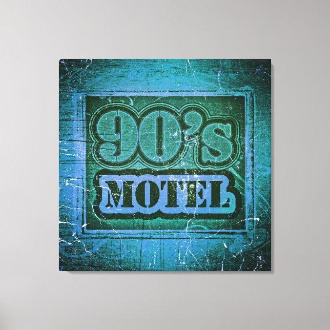 Motel för vintage 90 - arbetsyta canvastryck (Framsida)