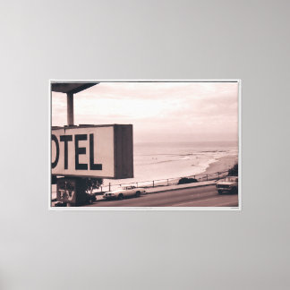 Motell vid havet Vintage kustramad canvas