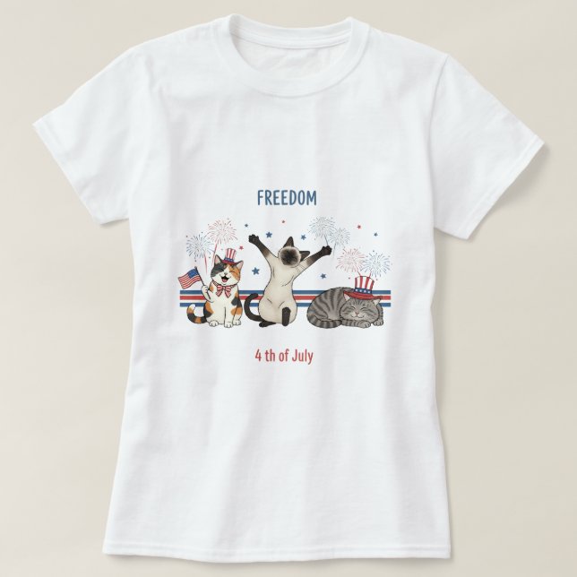 Möten i oberoende - den 4 juli, den län t shirt (Design framsida)